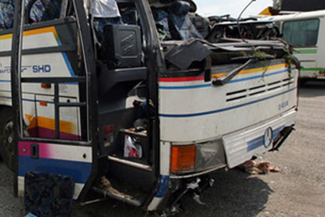 В Казахстане столкнулись два рейсовых автобуса