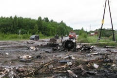Место падения Ту-134. Фото с сайта ГУМЧС РФ по Карелии
