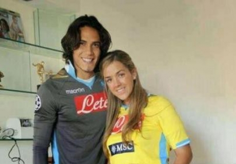 Эдинсон Кавани с супругой. Фото с сайта napoli.ogginotizie.it