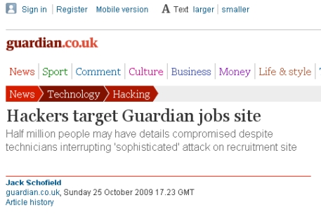 Неизвестные хакеры попытались взломать сайт Guardian