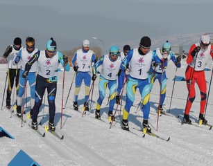 Мужская эстафета по лыжным гонкам в программе III-й Зимней Спартакиады Казахстана