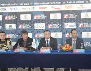 Фоторепортаж с процедуры взвешивания боксеров Astana Arlans и Mexico Guerreros 