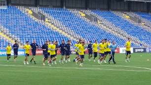 Сборная Казахстана по футболу провела тренировку перед матчем с Украиной на "Астана Арене"