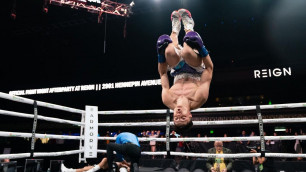 Тяжелым нокаутом закончился бой казахстанского боксера с титулом WBA
