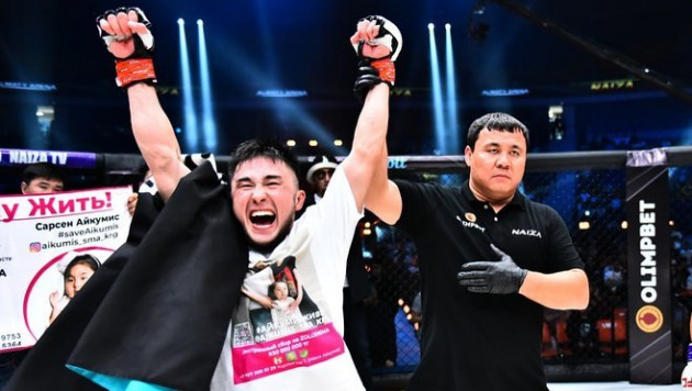 Кумыс после нокаута. Казахстанец высказался о яркой победе на турнире Naiza 40
