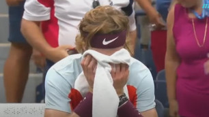 Российский теннисист расплакался после поражения на US Open (Видео)