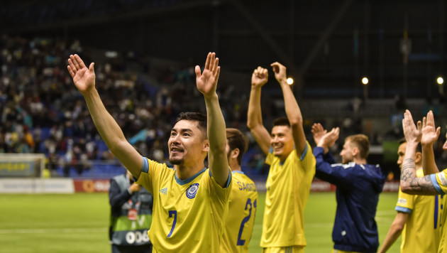 Появились фото из раздевалки сборной Казахстана перед матчем Лиги наций