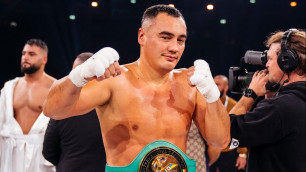 Небитый казахстанский супертяж высказался о своей победе нокаутом в бою за титул WBC