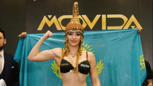 Самая сексуальная боксерша Казахстана одержала победу в профи и завоевала пояс