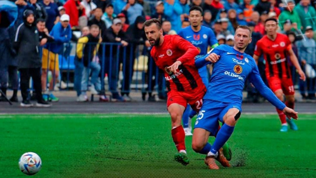 Матч "Кызыл-Жара" и "Ордабасы" завершился победой с голом на 93-й минуте