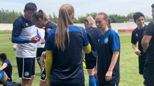 Женская сборная Казахстана по футболу провела тренировку перед гостевым матчем отбора на Евро-2025