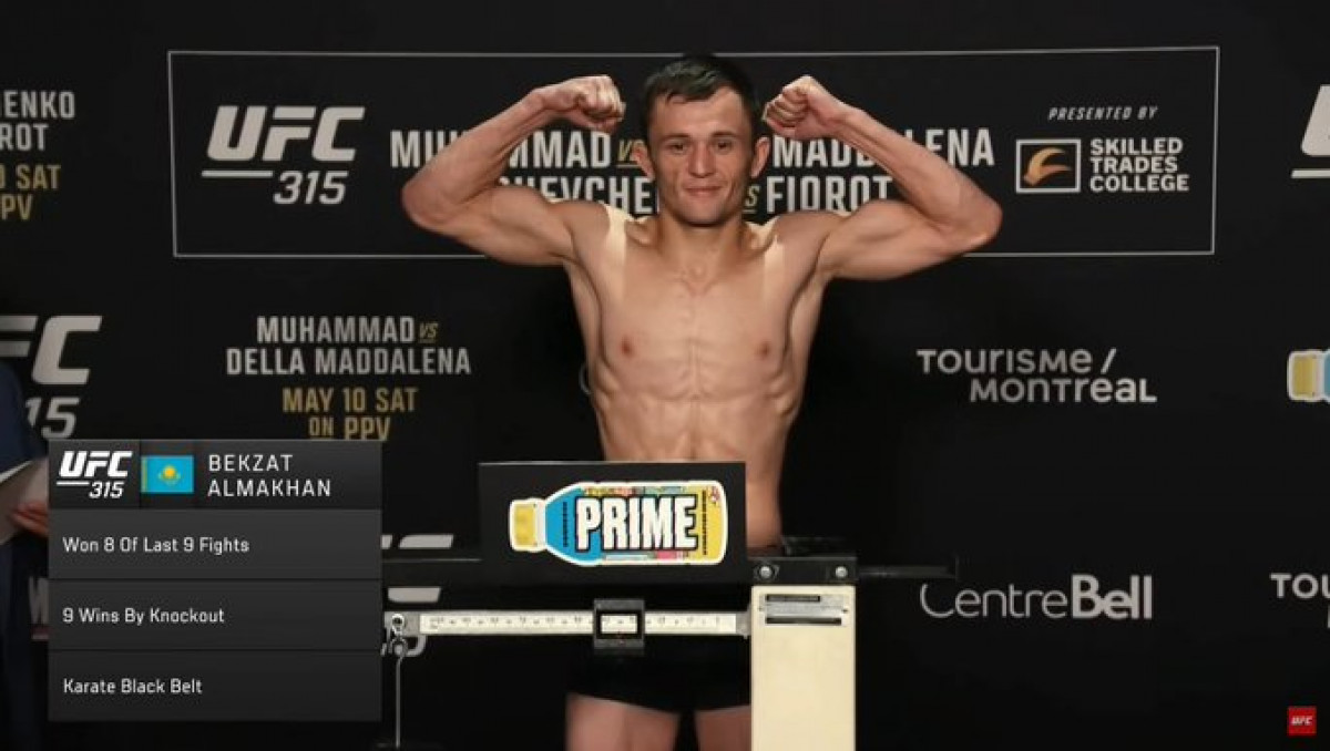 Бекзат Алмахан прошел взвешивание перед UFC 315