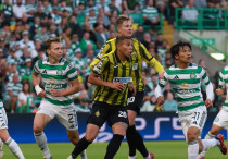 Эпизод с матча "Селтик" - "Кайрат". Фото: vk.com/fckairat©