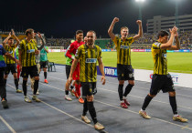 Игроки "Кайрата" после выхода в Лигу чемпионов. Фото: Vesti.kz, Болат Айтмолда©