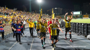 "Кайрат" празднует победу над "Селтиком". ©Vesti.kz/Болат Айтмолда