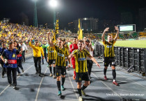 "Кайрат" празднует победу над "Селтиком". ©Vesti.kz/Болат Айтмолда