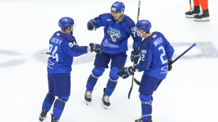 Хоккеисты "Барыса" праздную шайбу в ворота "Амура". Фото: ХК "Барыс"©