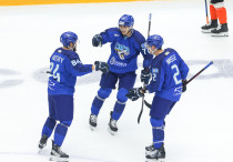 Хоккеисты "Барыса" праздную шайбу в ворота "Амура". Фото: ХК "Барыс"©