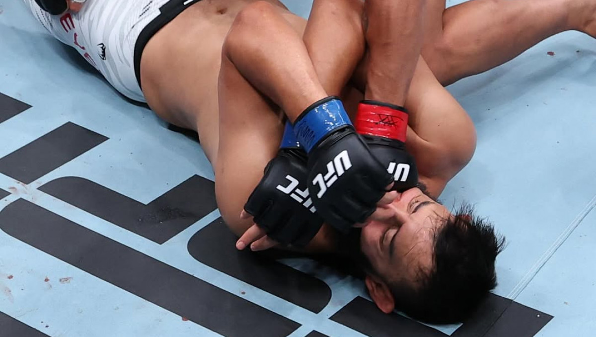 Глухим нокаутом завершился главный бой турнира UFC в весе казахстанца