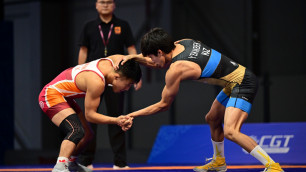 Ибрахим Ыскакбек (справа). ©Арлан Олжабай, пресс-служба НОК Казахстана.