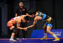 Ибрахим Ыскакбек (справа). ©Арлан Олжабай, пресс-служба НОК Казахстана.