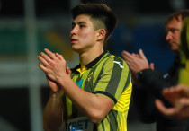 Дастан Сатпаев в Лиге чемпионов. Фото: ФК "Кайрат"/Данияр Ахметов©