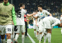 Футболисты "Кайрата" в матче с "Интером". Фото: ФК "Кайрат"©