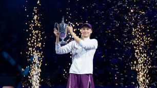 Елена Рыбакина. Фото: ©x.com/WTAFinalsRiyadh