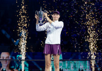 Елена Рыбакина. Фото: ©x.com/WTAFinalsRiyadh
