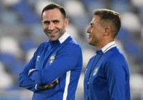 Тимур Кападзе (слева) и Фабио Каннаваро (справа). ©Uzbekistan Football Association