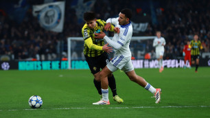 Дастан Сатпаев в матче с "Копенгагеном". Фото: ФК "Кайрат"/Арман Джаксыгулов©