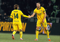 Лука Модрич (справа) и Адриен Рабьо. ©ФК "Милан"