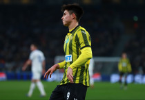 Дастан Сатпаев в матче с "Копенгагеном". Фото: ФК "Кайрат"/Арман Джаксыгулов©