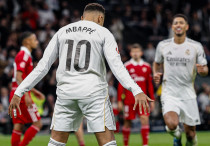 Килиан Мбаппе празднует гол в ворота "Севильи". Фото: ФК "Реал Мадрид"©