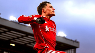 Флориан Вирц празднует взятие ворот. Фото: ФК "Ливерпуль"©