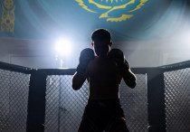 Боец с флагом Казахстана. Картинка сгенерирована ИИ Grok©