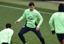 Абдукодир Хусанов на тренировке "Манчестер Сити". ©Depositphotos/operations@newsimages.co.uk