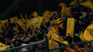 Болельщики "Кайрата" на матче с "Брюгге". Фото: Vesti.kz/Алимжан Аманжол©