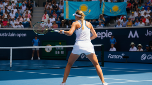 Казахстанская теннисистка на Australian Open. Фото сгенерировано нейросетью Gemini©