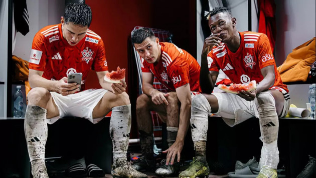 Омиртаев, Скворцов, Жан. ©ФК "Актобе"/Алексей Сисенбин