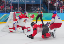 Четвертьфинальный матч Олимпиады-2026: Канада - Чехия. ©iihf.com