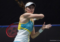 Елена Рыбакина в матче за сборную Казахстана. Фото: Vesti.kz/Турар Казангапов©