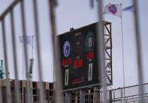 Табло перед матчем "Окжетпес" - "Елимай". Фото: ФК "Елимай"©