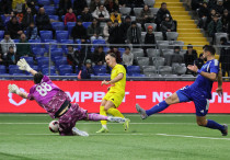 Карло Бартолец забивает гол в ворота "Жетысу". Фото: ФК "Астана"©