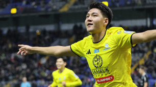 Алибек Касым празднует дебютный гол за "Астану". Фото: ФК "Астана"©