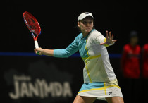 Елена Рыбакина в матче за сборную Казахстана. Фото: Ktf.kz/Андрей Ударцев©