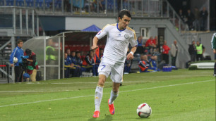 Улан Конысбаев в матче Чехия - Казахстан (2015). Фото: КФФ©