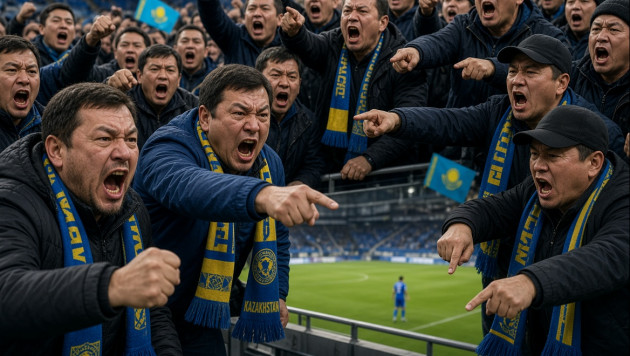 Футбольные фанаты злятся. Изображение сгенерировано нейросетью Grok©