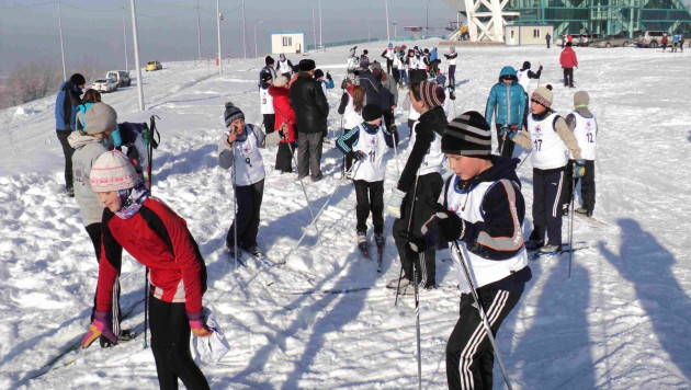 Первенство школьников Алматы по лыжным гонкам - 2013