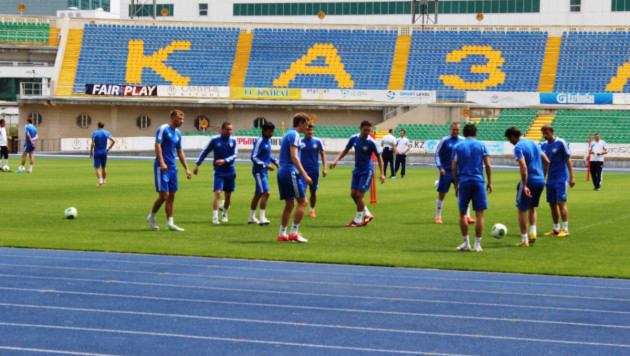 Игроки сборной Казахстана размялись перед Болгарией